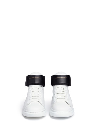 Front View - Click To Enlarge - ALEXANDER MCQUEEN - 'Oversized Sneaker' in leather with high top
