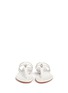 Front View - Click To Enlarge - ALEXANDER MCQUEEN - King skull and star stud leather thong sandals
