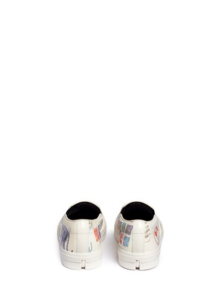 Back View - Click To Enlarge - ALEXANDER MCQUEEN - 'Letters from India' print leather slip-ons