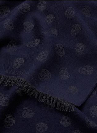 Detail View - Click To Enlarge - ALEXANDER MCQUEEN - Skull jacquard wool-silk scarf