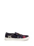 Main View - Click To Enlarge - ALEXANDER MCQUEEN - Mixed appliqué canvas slip-on sneakers