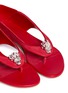 Detail View - Click To Enlarge - ALEXANDER MCQUEEN - Crystal crown skull suede thong sandals
