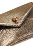 Detail View - Click To Enlarge - ALEXANDER MCQUEEN - Skull metallic leather envelope card holder