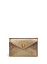 Main View - Click To Enlarge - ALEXANDER MCQUEEN - Skull metallic leather envelope card holder