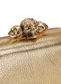 Detail View - Click To Enlarge - ALEXANDER MCQUEEN - Crystal piercing skull metallic leather box clutch