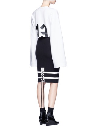 Figure View - Click To Enlarge - FENTY PUMA BY RIHANNA - lacing stripe knit pencil skirt