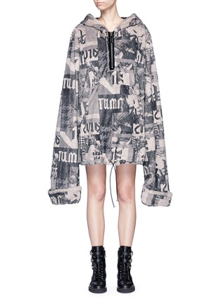 Main View - Click To Enlarge - FENTY PUMA BY RIHANNA - Oversized collage print faux fur hoodie
