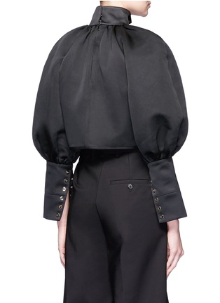 Back View - Click To Enlarge - ELLERY - Corsette' balloon sleeve eyelet cropped top