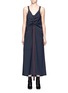 Main View - Click To Enlarge - ELLERY - Binding Rouche' topstitched virgin wool blend dress