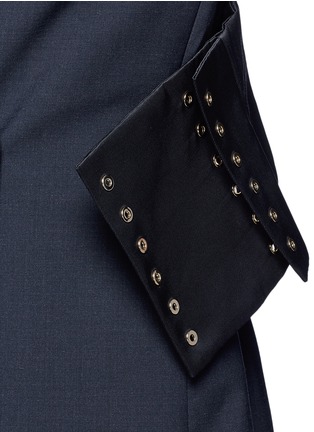 Detail View - Click To Enlarge - ELLERY - 'Fundamental' eyelet corset flap slim blazer