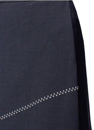 Detail View - Click To Enlarge - ELLERY - 'Veelee' zigzag virgin wool blend A-line skirt