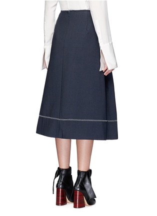 Back View - Click To Enlarge - ELLERY - 'Veelee' zigzag virgin wool blend A-line skirt
