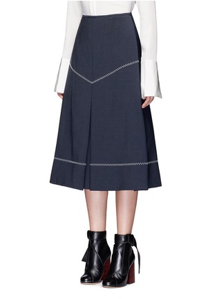 Front View - Click To Enlarge - ELLERY - 'Veelee' zigzag virgin wool blend A-line skirt