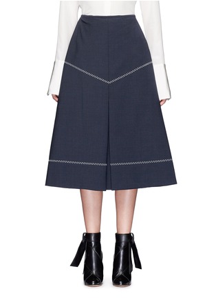 Main View - Click To Enlarge - ELLERY - 'Veelee' zigzag virgin wool blend A-line skirt