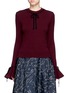 Main View - Click To Enlarge - ROKSANDA - 'Heanor' contrast velvet bow wool-cashmere sweater