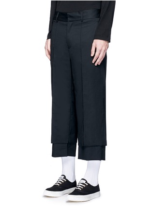Front View - Click To Enlarge - THE WORLD IS YOUR OYSTER - Double layer cropped pintucked pants