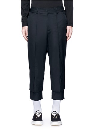 Main View - Click To Enlarge - THE WORLD IS YOUR OYSTER - Double layer cropped pintucked pants