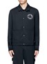 Main View - Click To Enlarge - THE WORLD IS YOUR OYSTER - Slogan patch double collar shirt jacket