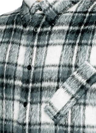 Detail View - Click To Enlarge - THE WORLD IS YOUR OYSTER - Check plaid long fleece shirt