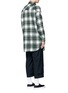 Back View - Click To Enlarge - THE WORLD IS YOUR OYSTER - Check plaid long fleece shirt