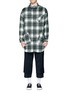Main View - Click To Enlarge - THE WORLD IS YOUR OYSTER - Check plaid long fleece shirt