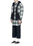 Figure View - Click To Enlarge - THE WORLD IS YOUR OYSTER - Check plaid long fleece shirt