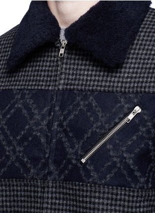 Detail View - Click To Enlarge - THE WORLD IS YOUR OYSTER - Removable collar diamond insert blouson jacket