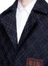 Detail View - Click To Enlarge - THE WORLD IS YOUR OYSTER - Slogan patch diamond flock print coat