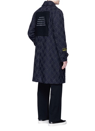 Figure View - Click To Enlarge - THE WORLD IS YOUR OYSTER - Slogan patch diamond flock print coat