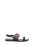 Main View - Click To Enlarge - PEDDER RED - 'Andrea' jewelled slingback leather sandals