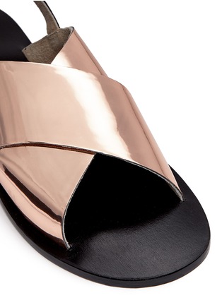 Detail View - Click To Enlarge - PEDDER RED - 'Georgie' mirror leather sandals