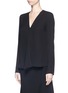 Front View - Click To Enlarge - THEORY - 'Meniph' silk georgette long sleeve top