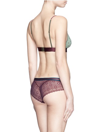 Back View - Click To Enlarge - 72930 - 'Dragonfly' elastic waistband lace boy shorts