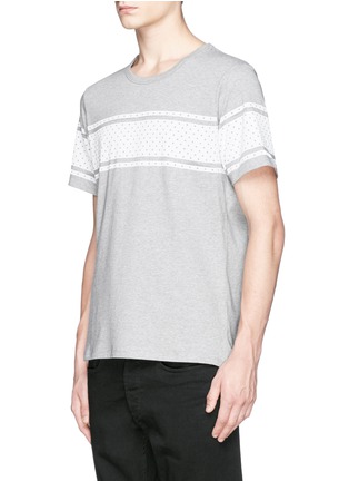 Front View - Click To Enlarge - DENHAM - 'Bolt Stripe' print cotton T-shirt