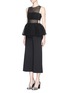 Figure View - Click To Enlarge - SELF-PORTRAIT - Broderie anglaise peplum crepe culottes jumpsuit