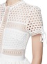 Detail View - Click To Enlarge - SELF-PORTRAIT - Panelled eyelet crochet midi flare dress