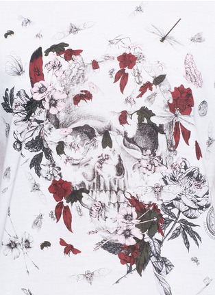 Detail View - Click To Enlarge - ALEXANDER MCQUEEN - Floral skull print cotton T-shirt