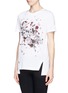 Front View - Click To Enlarge - ALEXANDER MCQUEEN - Floral skull print cotton T-shirt