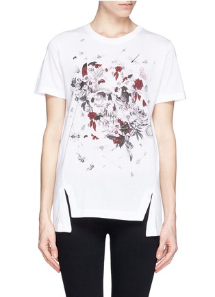 Main View - Click To Enlarge - ALEXANDER MCQUEEN - Floral skull print cotton T-shirt