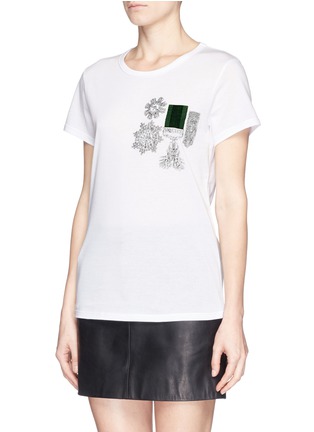 Front View - Click To Enlarge - ALEXANDER MCQUEEN - Medallion jewel print cotton T-shirt