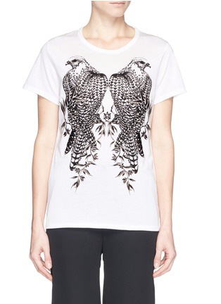 Main View - Click To Enlarge - ALEXANDER MCQUEEN - Eagle embroidery cotton T-shirt