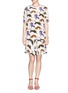 Figure View - Click To Enlarge - STELLA MCCARTNEY - Wild cat print silk ruffle skirt