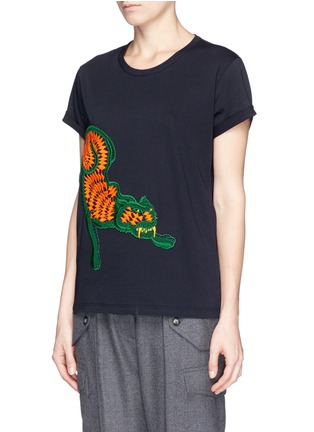 Front View - Click To Enlarge - STELLA MCCARTNEY - Tiger embroidery cotton T-shirt
