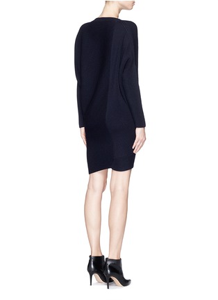 Back View - Click To Enlarge - STELLA MCCARTNEY - Asymmetric hem wool chunky sweater dress
