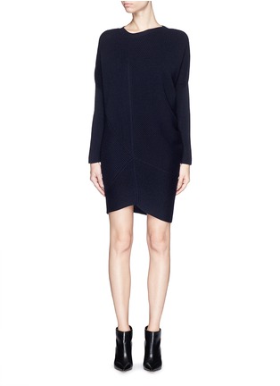 Main View - Click To Enlarge - STELLA MCCARTNEY - Asymmetric hem wool chunky sweater dress