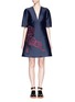 Main View - Click To Enlarge - STELLA MCCARTNEY - Tiger embroidery cotton duchesse dress