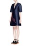 Figure View - Click To Enlarge - STELLA MCCARTNEY - Tiger embroidery cotton duchesse dress