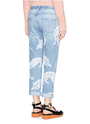 Back View - Click To Enlarge - STELLA MCCARTNEY - Tiger print boyfriend jeans