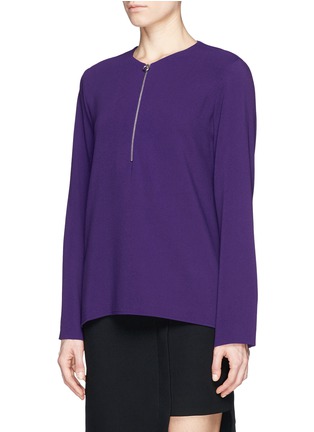 Front View - Click To Enlarge - STELLA MCCARTNEY - Stretch cady zip top