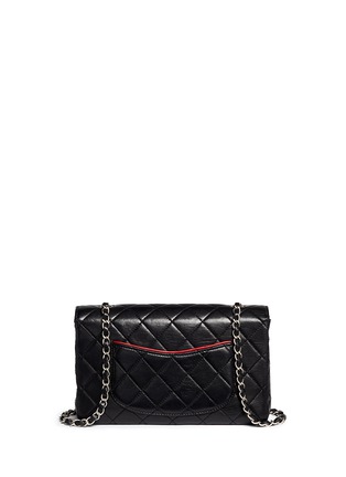 Back View - Click To Enlarge - VINTAGE CHANEL - Colourblock quilted lambskin leather flap bag